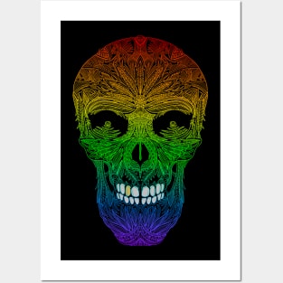 Sugar Skull Day of the Dead Art version #3 Rainbow Posters and Art